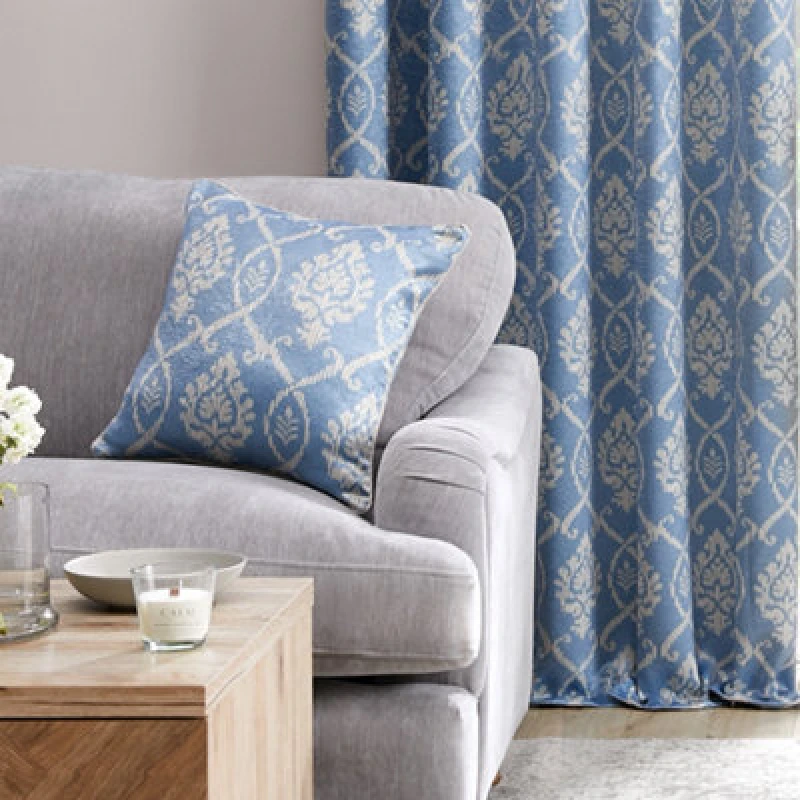 Image of Dreams & Drapes 'Vivianna' Woven Filled Cushion Blue unisex