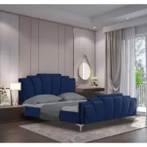 Image of Lanna Bed Double Plush Velvet Blue