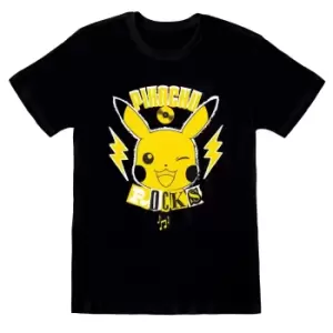 Image of Pokemon Childrens/Kids Pikachu Rocks T-Shirt (3-4 Years) (Black/Yellow)