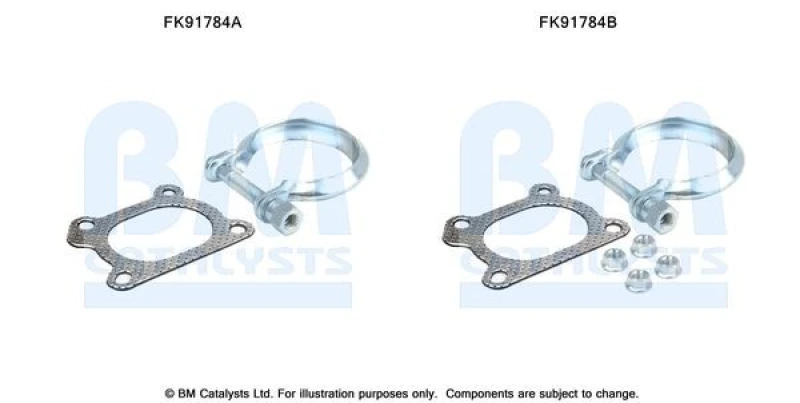Image of BM CATALYSTS Mounting Kit, catalytic converter BM CATALYSTS FK91784