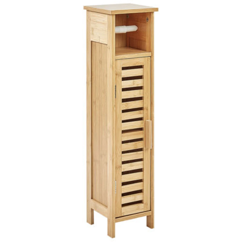 Image of Beliani Toilet Paper Cabinet Olathe Bamboo Wood Light Brown