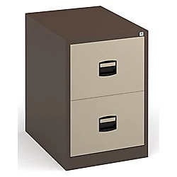 Image of Dams International Filing Cabinet with 2 Lockable Drawers DCF2C 470 x 622 x 711mm Coffee & Cream