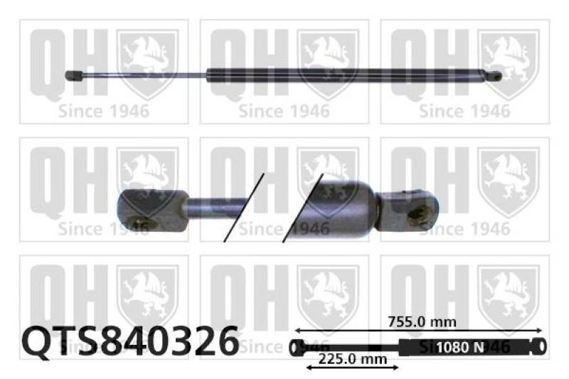 Image of QUINTON HAZELL Tailgate strut QUINTON HAZELL QTS840326