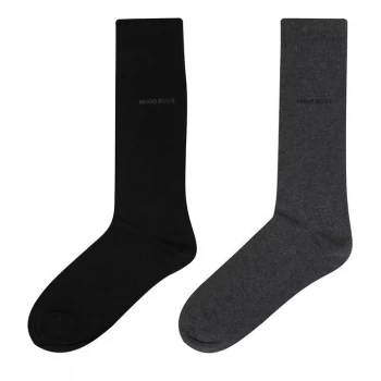 Image of Hugo Boss 2 Pack Soft Cotton Socks Grey Size 43-46