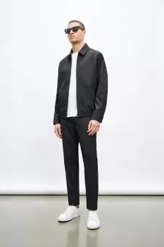 Image of Mens Relaxed Fit Black Bomber Jacket