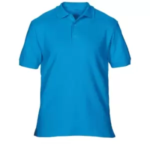 Image of Gildan Mens Premium Cotton Sport Double Pique Polo Shirt (L) (Sapphire)