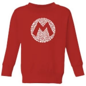 Image of Nintendo Super Mario Mario Items Logo Kid's Sweatshirt - Red - 11-12 Years