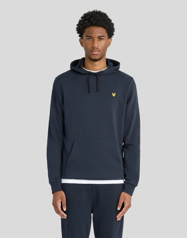 Image of Lyle & Scott Mens Sports Loopback Cotton Hoodie Dark Navy