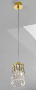 image of Prisma Designer Crystal Pendant Light Polished Gold, 1x G9