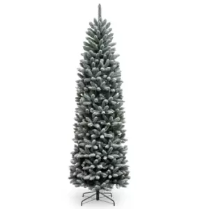 image of 7ft Snowy Kingswood Fir Christmas Tree White/Green