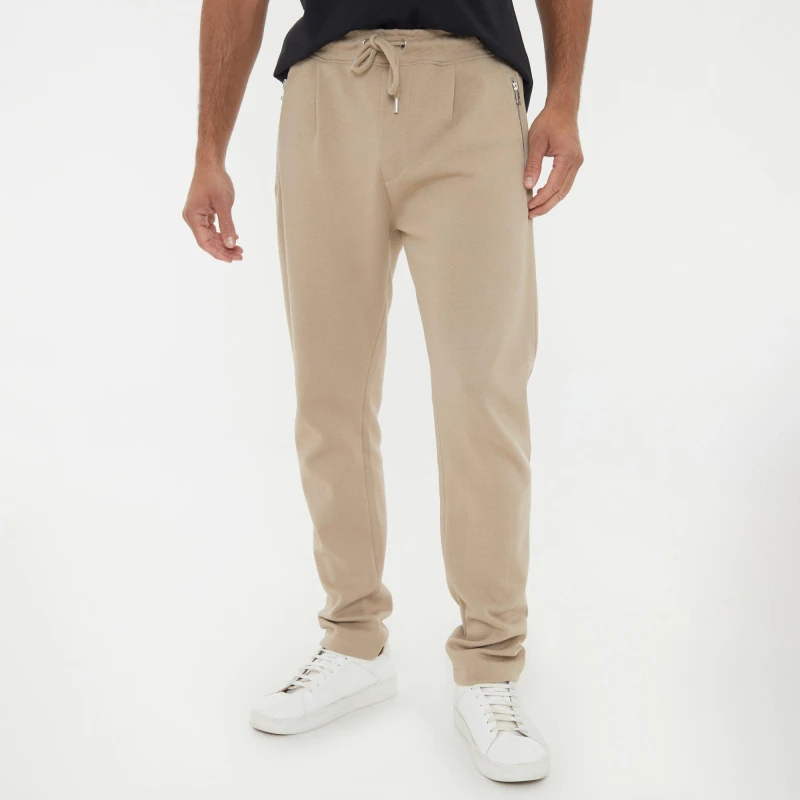 Image of Threadbare Open Hem Pique Joggers - Beige Beige S