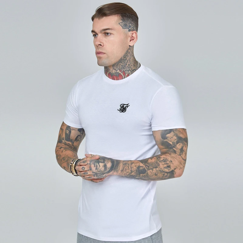 Image of SikSilk Muscle Fit T-Shirt Mens White male Large