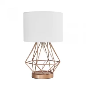 Image of Melrose Copper Touch Table Lamp with White Shade