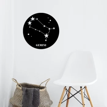 Image of Gemini Horoscope - Black Decorative Metal Wall Accessory