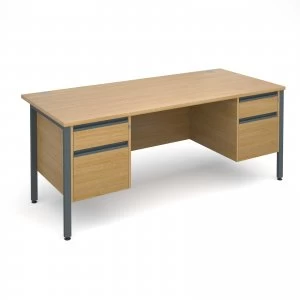 Image of Maestro 25 GL Straight Desk With 2 and 2 Drawer Pedestals 1800mm - gra