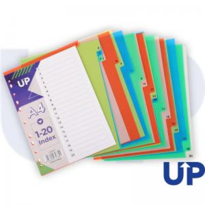 Image of UP Index Polypropylene A4 1 - 20 White