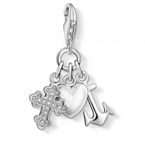 Image of THOMAS SABO Silver Faith Love Hope Charm 0409-051-14