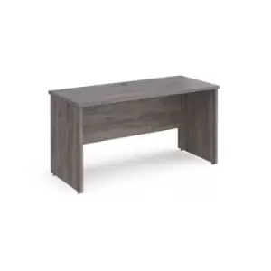 image of Maestro 25 straight desk 1400mm x 600mm - grey oak top with panel end leg