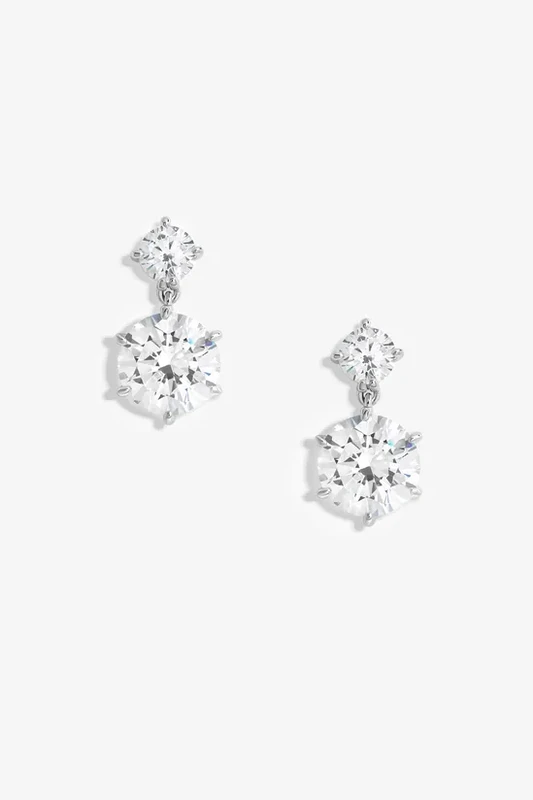 Image of Jon Richard Silver Plated Double Besel Drop Earrings Jewellery Sets One Size Silver 71721911000