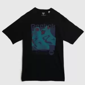 Image of Reebok Gs Reebok Retro Pump T-Shirt, Black, Male, T-Shirts, HH8552