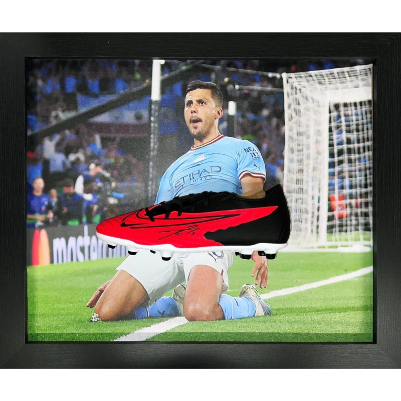 Image of AllStarSignings Ltd Rodri Manchester City signed Nike football boot Blue unisex One Size