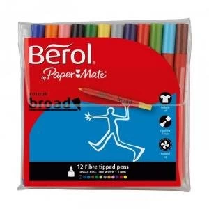 image of Berol Color Broad Fibre Tipped 1.7mm Assorted Pack 12 72920NR