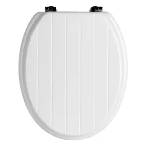 Image of Interiors by PH Premier Housewares White Panel Effect Toilet Seat