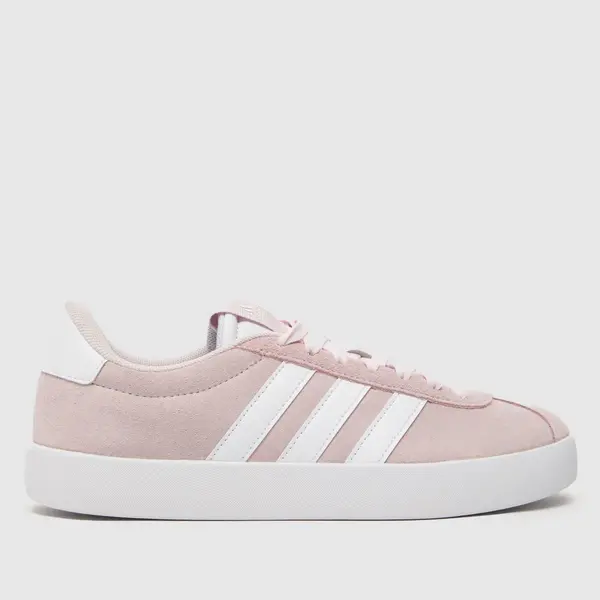 Image of adidas vl court 3.0 trainers in white & pink White & Pink UK 4 (EU 36?)