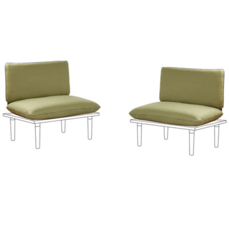 Image of Beliani Outdoor Cushion Cover Set Frascati Olive Green