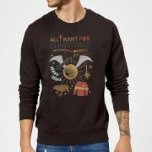 Image of Harry Potter All I Want Christmas Sweatshirt - Black