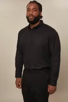 Image of Mens Black Long Sleeve Plus & Tall Oxford Shirt