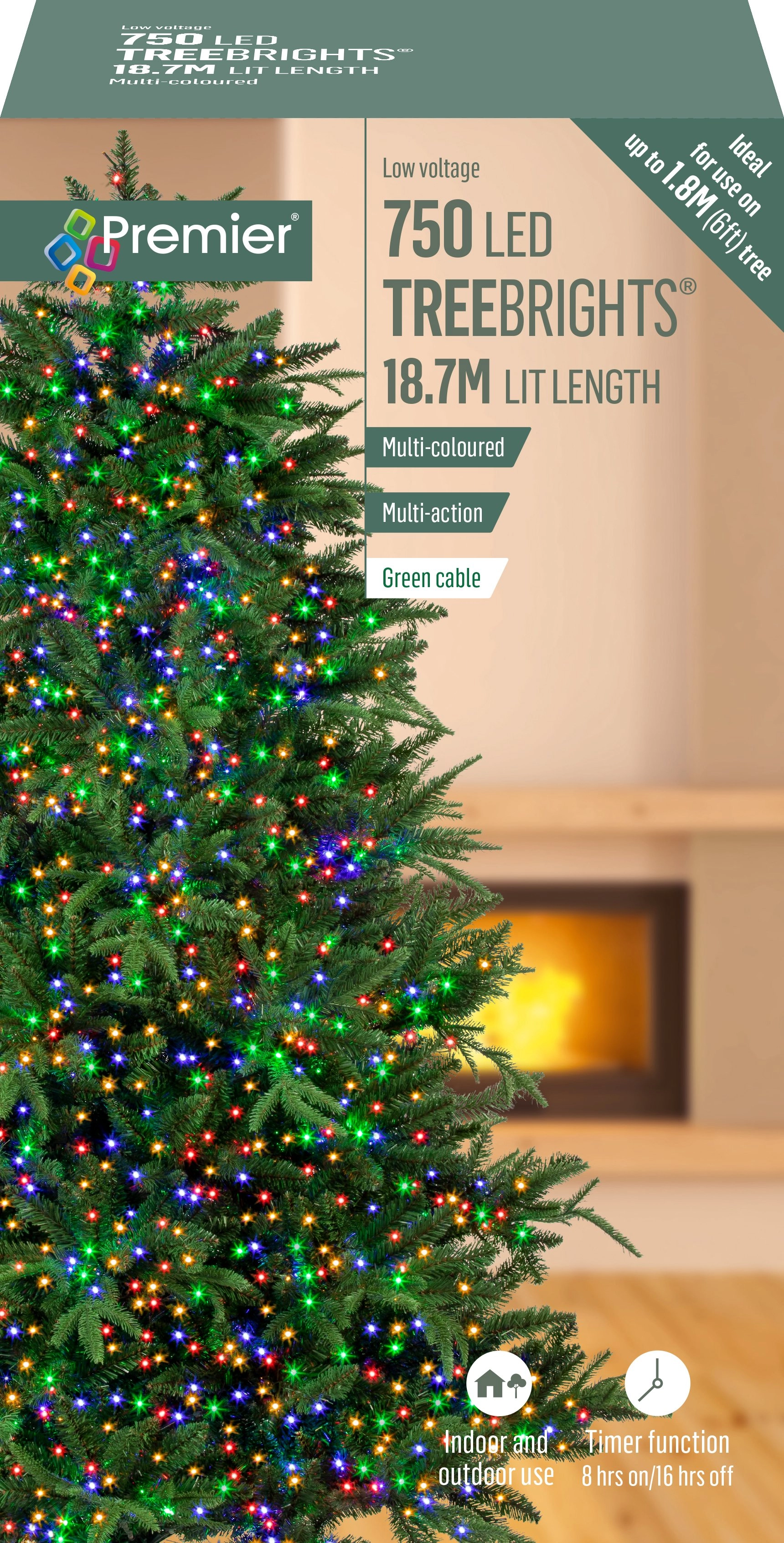 Image of Premier Decorations Premier 750 LED MultiAction Tree lights