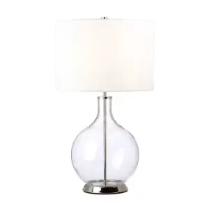 Orb Table Lamp with Round Shade Polished Nickel