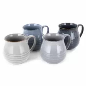 image of Barbary & Oak Abyss Round Mug, Set Of 4 - Multiple Colours