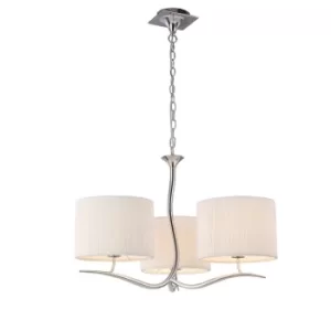 image of Eve Ceiling Pendant 3 Light E27, Polished Chrome with White Round Shade