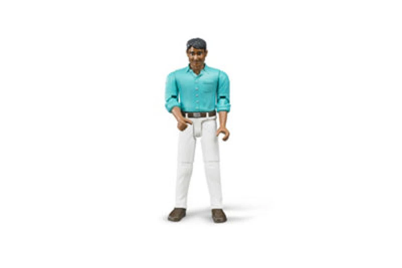 Image of Bruder Bruder 1:16 bworld Man medium skin white jeans Multi unisex 01:16