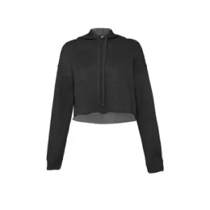 Image of Bella + Canvas Ladies Cropped Hoodie (L) (Dark Grey Heather)