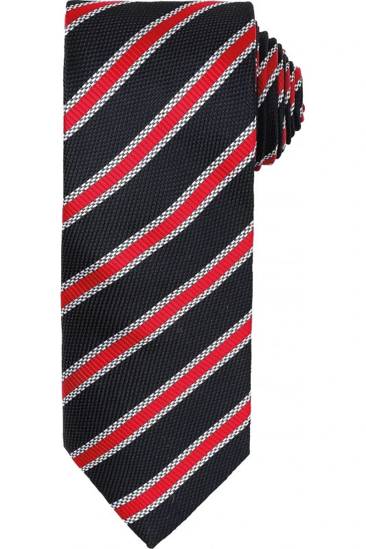 Image of Premier Premier Men Waffle Stripe Formal Business Tie Pack of 2 in Black One Size Male 5059269154554