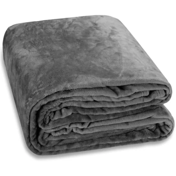 Image of Cuddle TV Sofa Blanket Day Bed Throw Snuggle Cosy Cuddly Soft Fleece 240x220cm - dunkelgrau (de)
