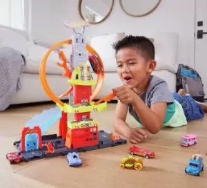 Image of Hot Wheels City Super Loop Fire Station Playset