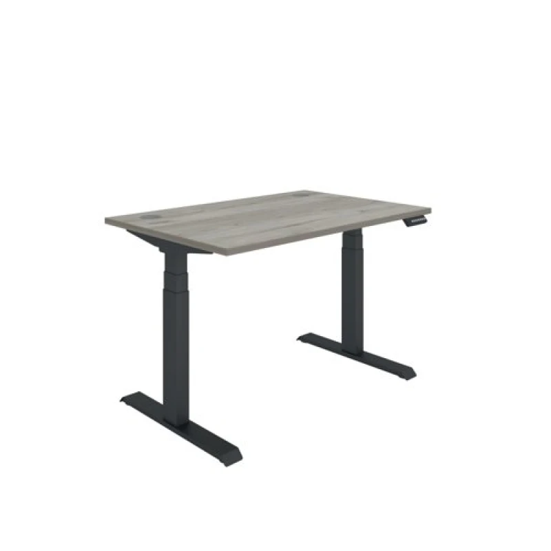 Image of Polaris Dual Motor Sit/Stand Desk 1200x800 Grey Oak/Black KF800100