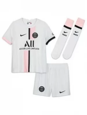 Image of Nike Little Kids Jordan Psg21/22 3rd Kit, White, Size L (6-7 Years)