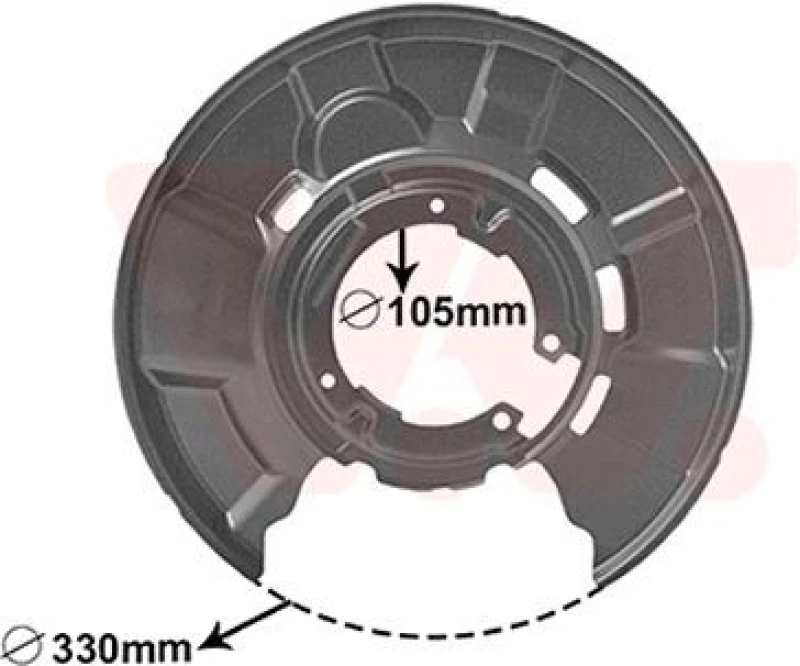 Image of VAN WEZEL Brake disc backing plate VAN WEZEL 0627374