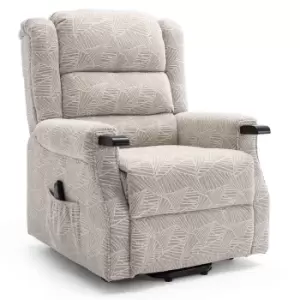 image of Ashfield Fabric Dual Motor Rise Recliner - Cream