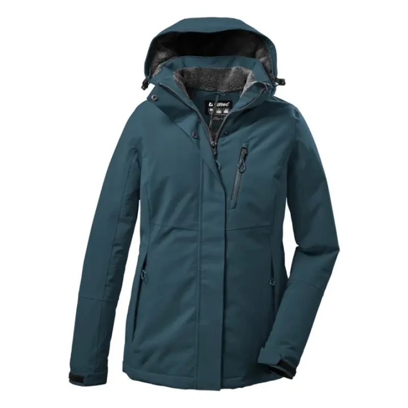 Image of Womens hooded waterproof jacket Killtec Kow 170 Bleu Female M