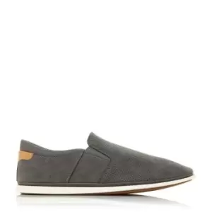 Image of Dune London Blink Flexible Perforated Gibson Shoes - Grey