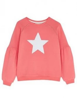 image of Mintie by Mint Velvet Girls Star Sweatshirt - Pink, Size Age: 11-12 Years, Women