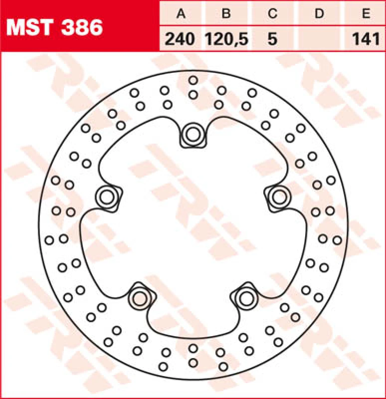 Image of TRW MST386 Brake disc rigid brake disc, Steel Steel Brake Disc (82)