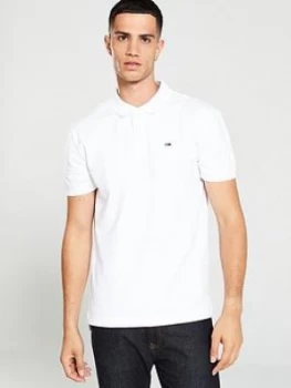 image of Tommy Jeans Classics Solid Stretch Polo Shirt - White