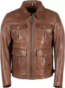 Image of Helstons Joey Motorcycle Leather Jacket, brown, Size 2XL, brown, Size 2XL